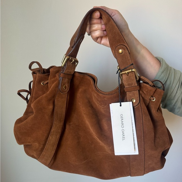 Gerard Darel Brown Suede Handbag - Picture 2 of 5